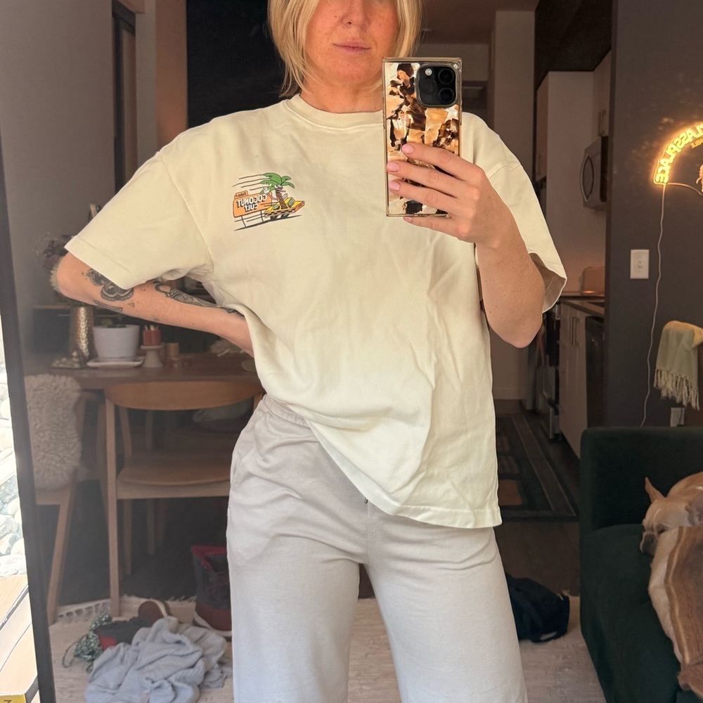 Casual Cream Graphic T-Shirt